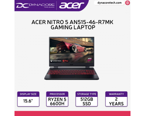 Acer Nitro 5 AN515-46-R7MK 15.6 Inches FHD IPS 144Hz Gaming Laptop (Ryzen 5 6600H | NVIDIA RTX3050 | 8GB RAM | 512GB SSD | WIN 11 HOME) 2 YEARS WARRANTY - NH.QH2SG.007