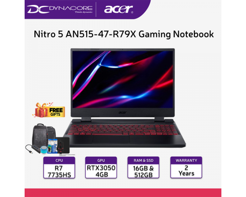 ACER Nitro 5 AN515-47-R79X Gaming Notebook | 15.6" | Ryzen 7 7735HS | 16GB | 512GB SSD | GeForce RTX3050 | WIN 11 HOME - NH.QL3SG.004