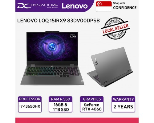 【Pre-Order】 LENOVO LOQ 15IRX9 83DV00DPSB (Intel Core 13th gen i7-13650HX/16GB Ram /1TB M.2 NVMe SSD/ Nvidia RTX4060-8GB/15.6" FHD-144Hz RGB keys) 2Years Onsite Warranty by Lenovo - 83DV00DPSB