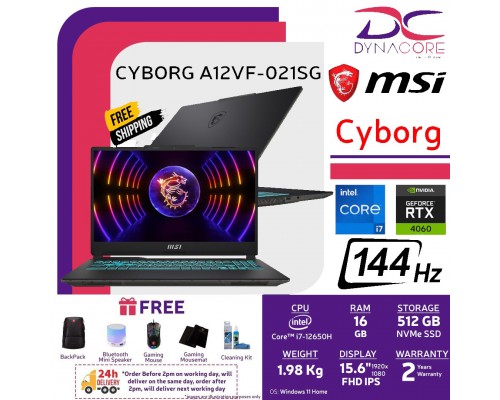 ["FREE 24HRS DELIVERY"] - MSI CYBORG A12VF-021SG (i7-12650H | 16GB | 512GB SSD | RTX4060 8GB | 15.6" FHD 144Hz | WIN 11 HOME) 2YEARS WARRANTY - 9S7-15K111-021