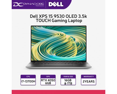 [READY STOCK] Dell XPS 15 9530 OLED 3.5k TOUCH Gaming Laptop (i7-13700H | 16GB | 1TB SSD | RTX™ 4050-6GB| 15.6" OLED 3.5K | win11Home| 2yrs On-site Premium Support by Dell - 9530-137116G-W11-2Y-OLED-T