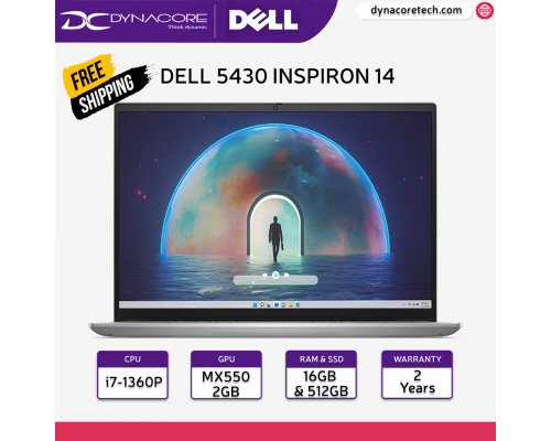 ["FREE 24HRS DELIVERY"] -  DELL 5430 INSPIRON 14 (i7-1360P 12C / 16GB-LP / 512GB SSD / MX550-2GB / 14" 2.5K / WIN 11-HOME) 2YEARS WARRANTY - 5430-136152G-W11-2Y