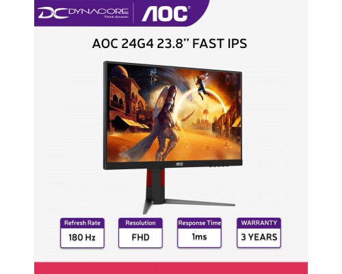 ["FREE DELIVERY"] -  AOC 24G4 23.8’’ FAST IPS 1MS 180HZ Adaptive-Sync Full HD Flicker Free Gaming Monitor - AOC24G4