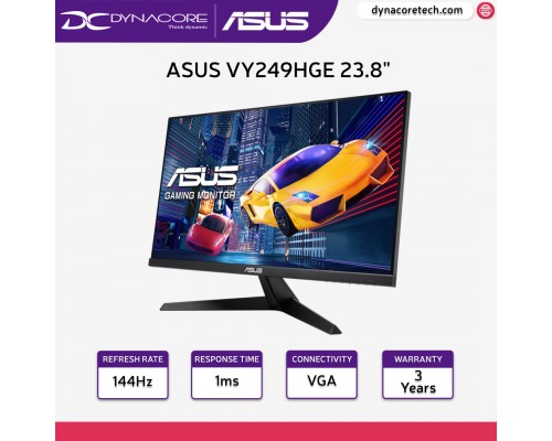 ASUS VY249HGE 23.8" FHD 144HZ IPS 1MS FreeSync Gaming Monitor with Eye Care, Blue Light Filter - ASUSVY249HGE