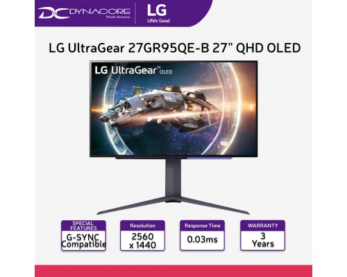 LG UltraGear 27GR95QE-B 27" QHD OLED gaming monitor - 240Hz / 0.03ms response time, NVIDIA G-SYNC - LG27GR95QE-B