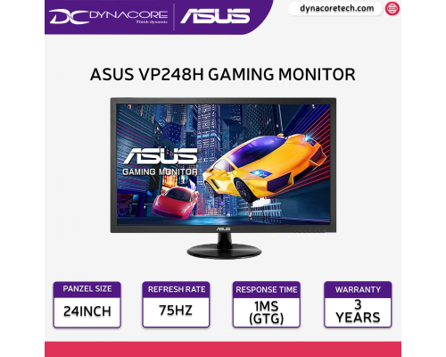 ASUS VP248H Gaming Monitor – 24 inch, Full HD, 1ms, 75Hz, Adaptive-Sync, Low Blue Light, Flicker Free  -ASUSVP248H