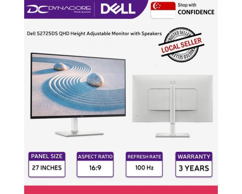 ["FREE DELIVERY"] - Dell S2725DS 27-inch QHD Height Adjustable Monitor with Speakers - DELLS2725DS