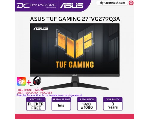["FREE DELIVERY"] - ASUS TUF GAMING 27"VG279Q3A 180Hz 1080P 1MS IPS GAMING MONITOR (3YEARS ONSITE WARRANTY) - ASUSVG279Q3A