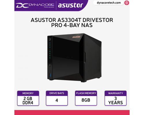 Asustor AS3304T DriveStor Pro 4Bay NAS Celeron Quad-Core CPU 1.4Ghz 2GB HDMI - 887372138353