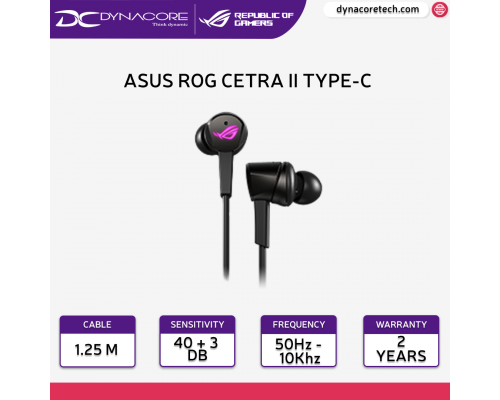 Asus ROG Cetra II USB Type C In-ear Wired Gaming Headphones - Black-4718017784115