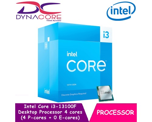 Intel Core i3-13100F Desktop Processor 4 cores (4 P-cores + 0 E-cores) 12MB Cache, up to 4.5 GHz - 5032037260336