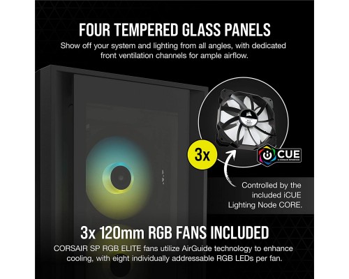 CORSAIR iCUE 5000X RGB BLACK TEMEPERED GLASS ATX CASING -CRiCUE5000XBKRGB