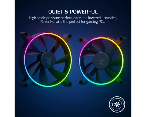 Razer Kunai Chroma RGB 120MM LED PWM Performance Fan - 3 Fans -RC21-01810100-R3M1