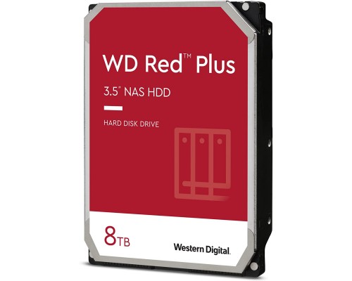 WD Red Plus 8TB NAS Internal Hard Drive HDD - 5640 RPM, SATA 6 Gb/s, CMR, 128 MB Cache, 3.5" - WD80EFZZ