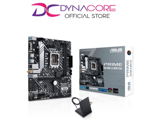 ASUS PRIME H610M-A WIFI D4 Intel® H610 (LGA 1700) mic-ATX motherboard with DDR4, PCIe 4.0, dual M.2 slots