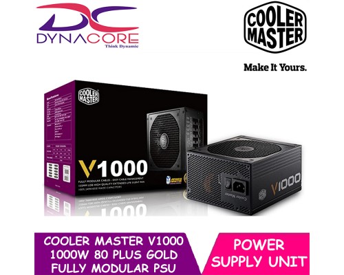 Cooler Master V1000 1000W 80 Plus Gold Fully Modular Power Supply / PSU - RS-A00-AFBA-G1 - 4719512041611