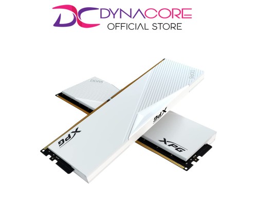 ADATA XPG LANCER RGB DDR5 DRAM 32GB 2x16GB 6000MHz CL40 White Heatsink Desktop Memory Kit - 4711085937698