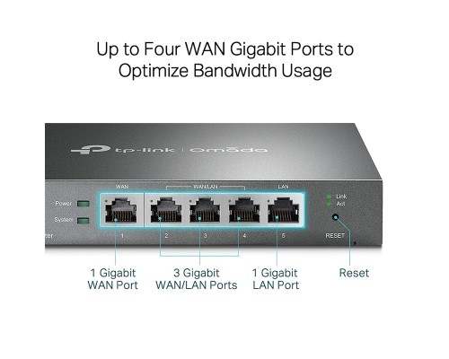 TP LINK TL-R605 ER605 Omada Gigabit VPN Router For Office For SMB For Enterprise Omada SDN Centralized Management Highly Secure VPN Five Gigabit Ports Abundant Security Features -6935364089597