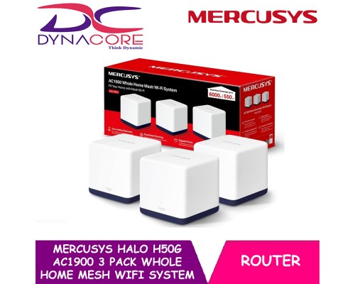 Mercusys Halo H50G AC1900 3 Pack Whole Home Mesh WiFi System - 6935364006662