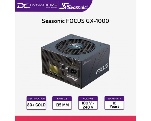 ["FREE DELIVERY"] - Seasonic FOCUS GX-1000 1000W ATX 3.0 PCie5.0 80+ PLUS GOLD Full modular Power Supply - 4711173878049