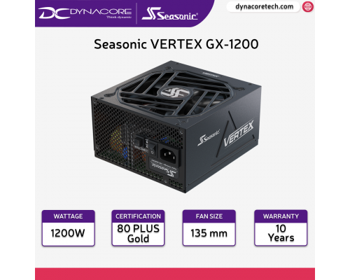 Seasonic VERTEX GX-1200 1200W 80+ Gold, ATX 3.0 / PCIe 5.0 Full Modular Power Supply Unit - 4711173877721
