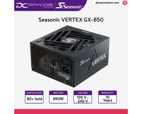 ["FREE DELIVERY"] - Seasonic VERTEX GX-850 850W 80+ Gold, ATX 3.0 / PCIe 5.0 Full Modular Power Supply Unit - 4711173877707