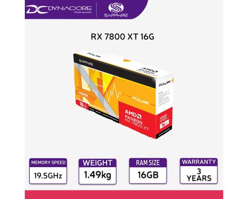 SAPPHIRE PULSE AMD Radeon RX 7800 XT 16G 16GB GDDR6 Graphics Card, 4895106294349
