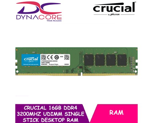 Crucial 16GB DDR4 3200MHz UDIMM Single Stick Desktop RAM / Memory CT16G4DFRA32A Ltd Lifetime Warranty -649528903624