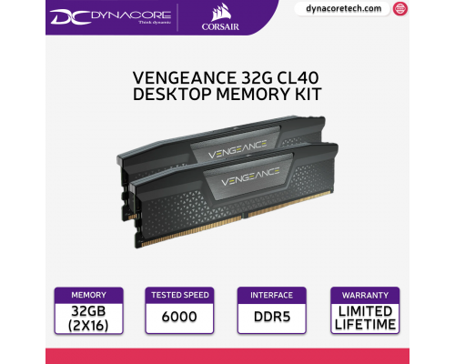 Corsair VENGEANCE 32GB (2x16GB) DDR5 6000MHz CL40 Desktop Memory Kit - 840006662372