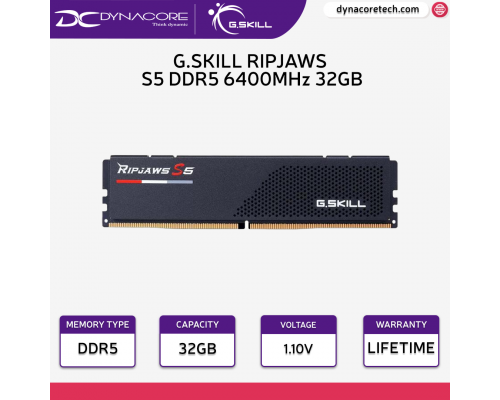G.SKILL Ripjaws S5 Series 32GB (2 x 16GB) DDR5 6400MHz Desktop Memory Kit F5-6400J3239G16GX2-RS5K-4713294232359