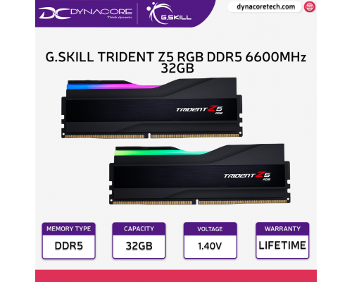 ["FREE DELIVERY"] - G.Skill Trident Z5 RGB 32GB (2 x 16GB) DDR5 6600MHz CL34 Desktop Memory / RAM Kit F5-6600J3440G16GX2-TZ5RK-4713294230058