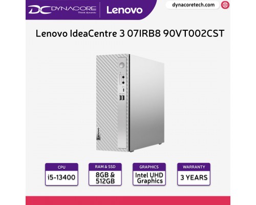 Lenovo IdeaCentre 3 07IRB8 90VT002CST (Intel® Core™ i5-13400 | 8GB | 512GB SSD | Intel® UHD Graphics 730 | Win11 Home | Wifi 6) 3 YEARS WARRANTY - 90VT002CST