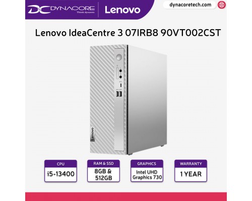 Lenovo IdeaCentre 3 07IRB8 90VT002CST (Intel® Core™ i5-13400 | 8GB | 512GB SSD | Intel® UHD Graphics 730 | Win11 Home | Wifi 6) 1 YEAR WARRANTY - 90VT002CST