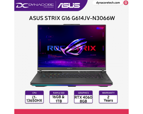 ASUS STRIX G16 G614JV-N3066W (i7-13650HX | 16GB | 1TB SSD | RTX 4060-8GB | 16"WQXGA | WIN 11 HOME) 2YEARS WARRANTY - G614JV-N3066W