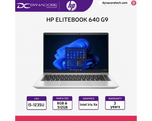 HP ELITEBOOK 640 G9 BUSINESS LAPTOP (INTEL CORE i5-1235U | 8GB RAM | 512GB M.2 NVMe SSD | 14" FHD | WIN11-PRO) 3YEARS CARRY-IN WARRANTY BY HP  - 6G4Z5PA