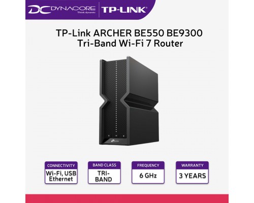 ["FREE DELIVERY"] -  TP-Link ARCHER BE550 BE9300 Tri-Band Wi-Fi 7 Router - 4895252500141