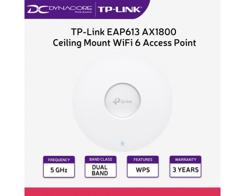 TP-Link EAP613 AX1800 Ceiling Mount WiFi 6 Access Point - 4895252500516