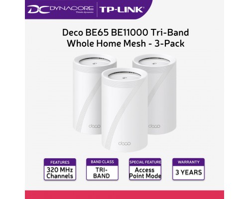 [*"FREE SAME DAY DELIVERY"] - TP-Link Deco BE65 BE11000 Tri-Band Whole Home Mesh Wi-Fi 7 System - 3-Pack - 4897098686966