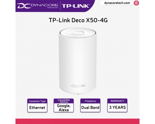 TP-Link Deco X50-4G 1-Pack 4G+ AX3000 Whole Home Mesh WiFi 6 Nano Sim Card Router - 4897098685198