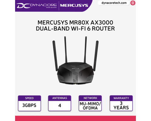 MERCUSYS MR80X AX3000 Dual-Band Wi-Fi 6 Router - 6957939000646