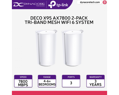 TP-Link Deco X95 AX7800 2-Pack Tri-Band Mesh WiFi 6 System / 2 Pack - 4897098685044