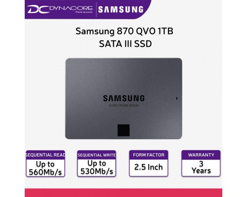 ["FREE DELIVERY"] - SAMSUNG 870 QVO 2.5"1TB SATA SSD - 8806090396038