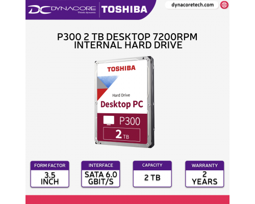 Toshiba P300 2TB 7200RPM 256MB Cache 3.5" Internal PC Hard Drive HDWD320UZSVA