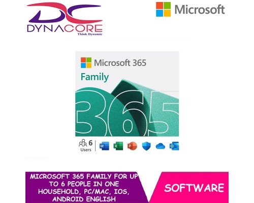 Microsoft 365 Family for up to 6 People in one household , PC/MAC, iOS, Android English 1Year Subscription - 889842469844