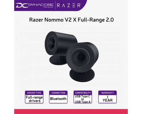 Razer Nommo V2 X Full-Range 2.0 PC Gaming Speakers - RZ05-04760100-R3G1 - 8887910060292