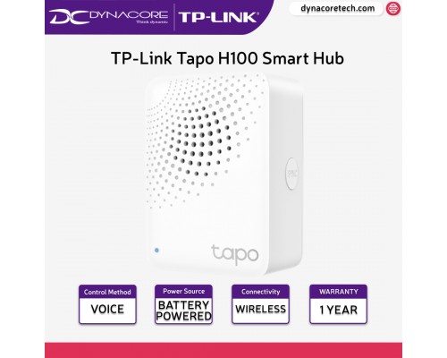 TP-Link Tapo H100 Smart Hub with Chime Work with Tapo Smart Switch, Button and Sensor - 4897098683118