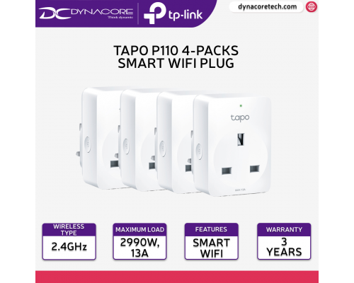 TP-LINK Tapo P110 4-Pack Mini Energy Monitoring Smart WiFi Plug (Works with Alexa & Google Home) - 4897098685525