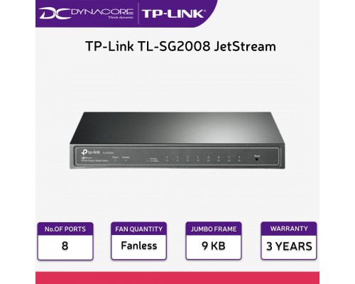 TP-Link TL-SG2008 JetStream 8-Port Gigabit Smart Switch - 6935364010546