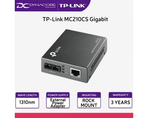 ["FREE DELIVERY"] - TP-Link MC210CS Gigabit Single-Mode Media Converter - 6935364030445