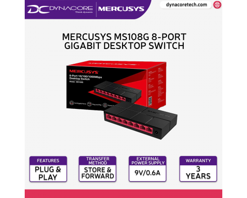 Mercusys MS108G 8-Port 10/100/1000 Mbps Gigabit Desktop Switch  -6935364099626